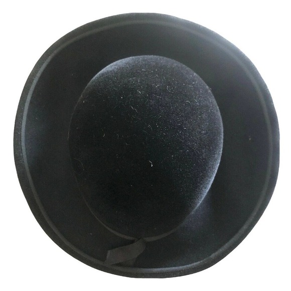 Bullocks Willshire Wynshire Millinery Luxuria Italy Black Vintage Wool Felt Hat - Picture 9 of 10